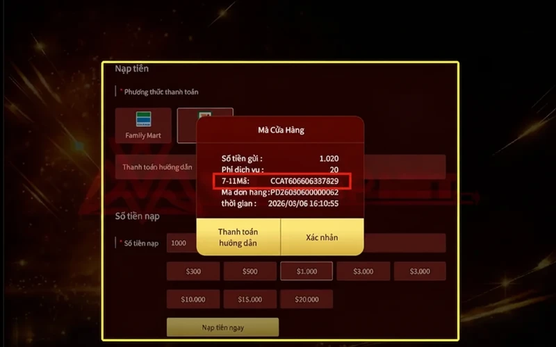 Lấy mã thanh toán