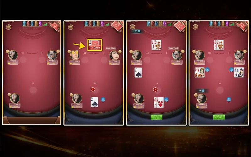 Quy trình chơi một ván bài xì dách online
